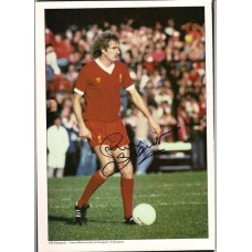 Signed colour picture of Liverpool footballer Phil Thompson 